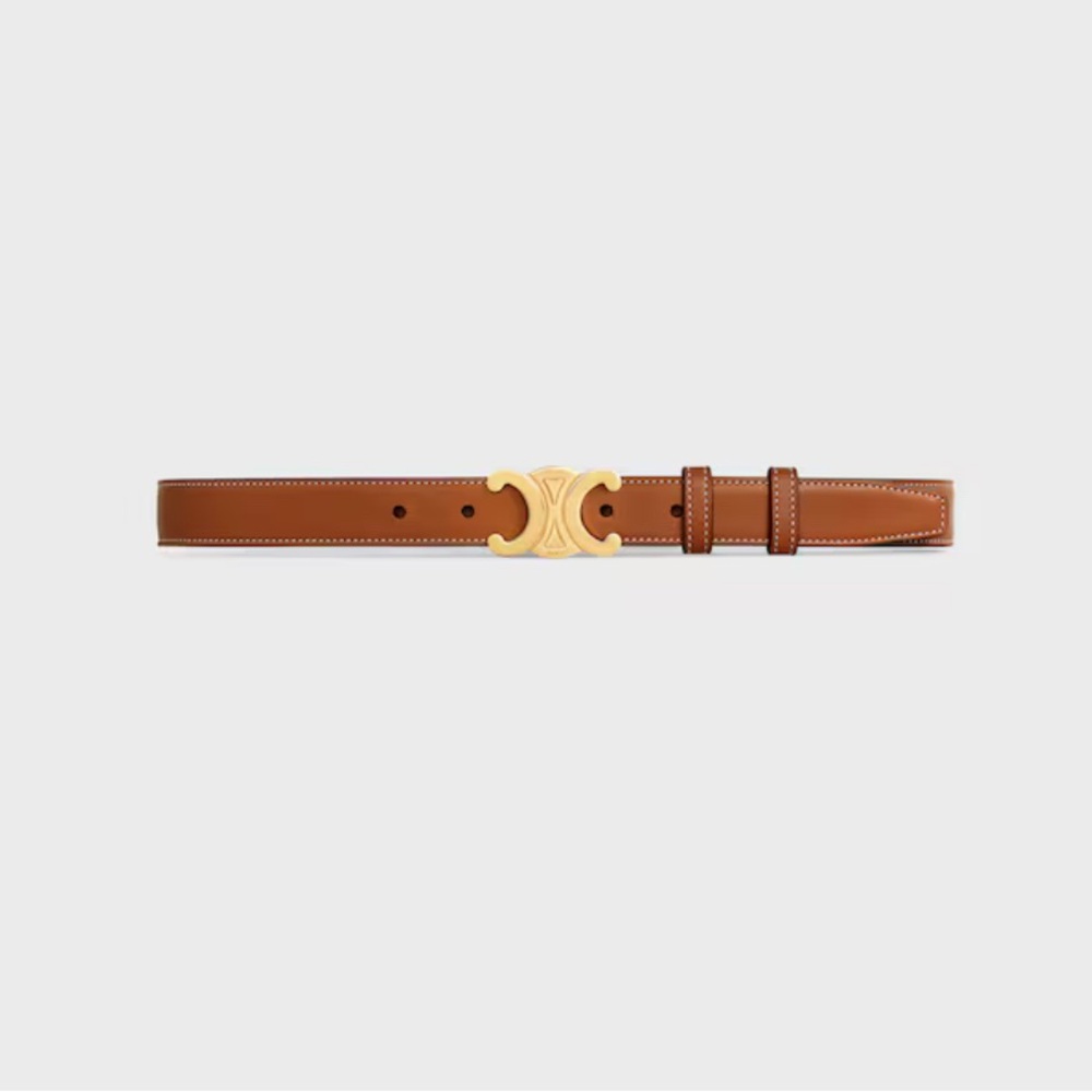 Celine TRIOMPHE Medium 25MM Tan Leather Belt